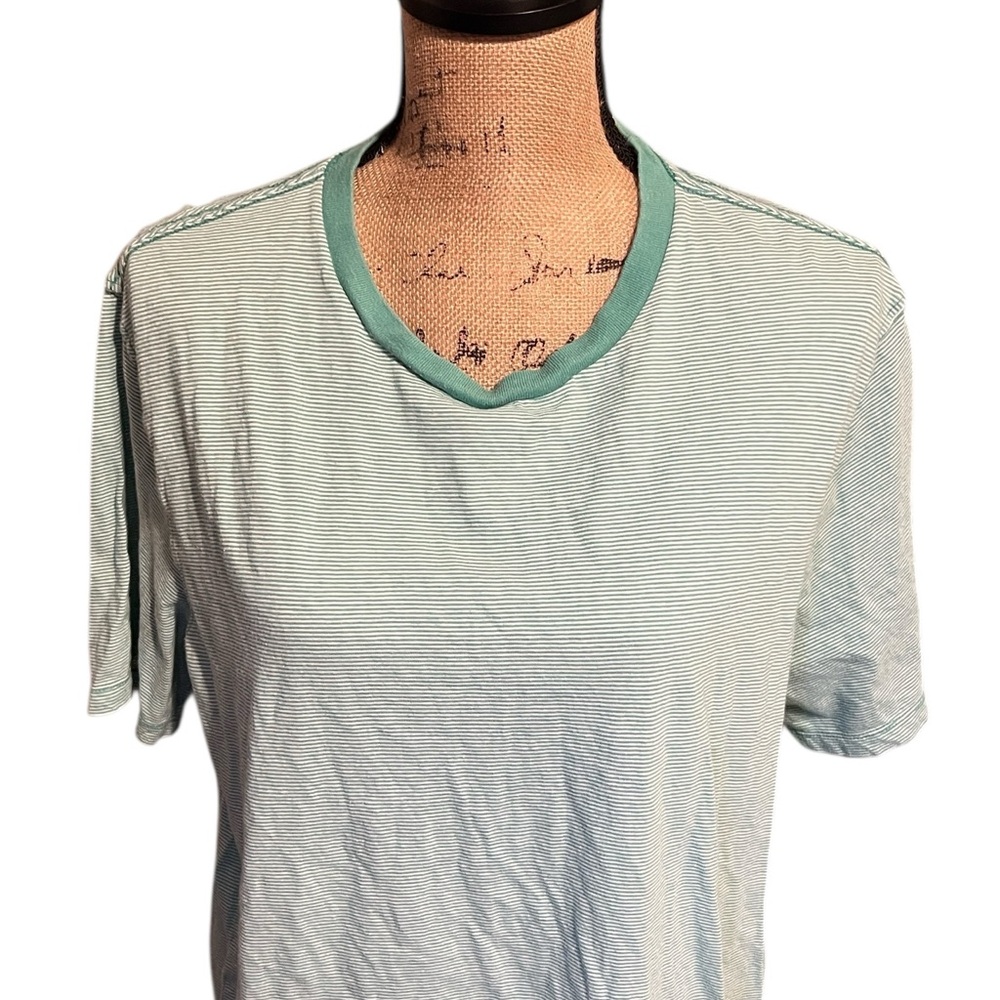 Old Navy Mint Green & White Striped Tee - Picture 2 of 7
